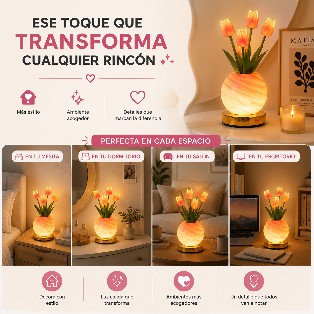 Lámpara Ramo de Tulipanes LED