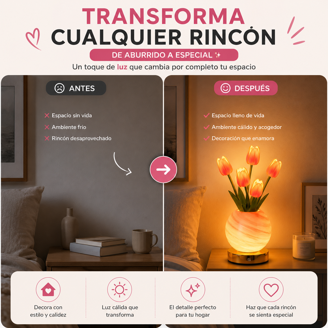 Lámpara Ramo de Tulipanes LED